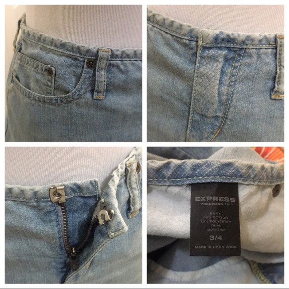 Express jean skirt with silk trim - Vintage - Picture 5 of 8